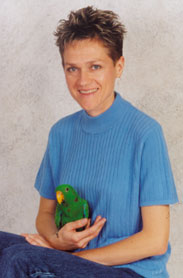 owner with baby parrot